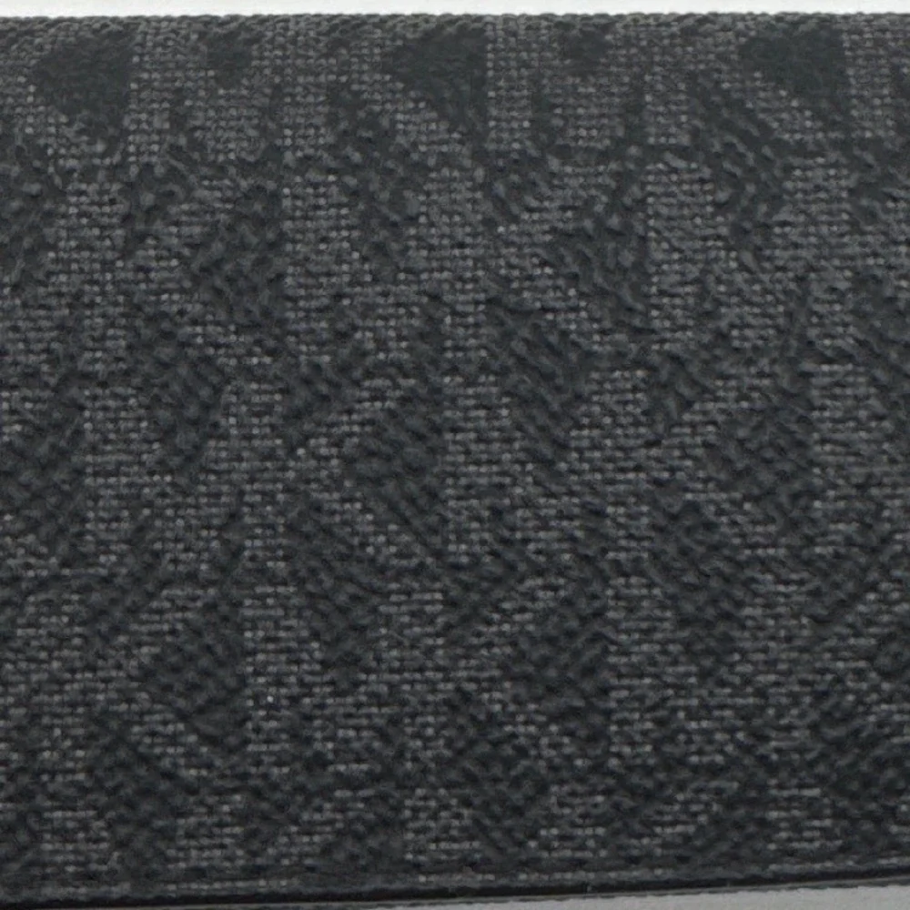Michael Kors Signature Logo Key Case Wallet Black Grey Monogram Silver Hardware‎